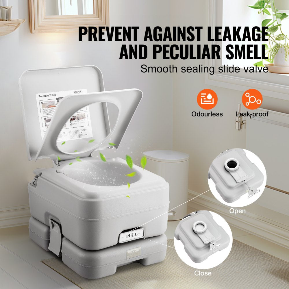 Bostome Portable Camping Toilet with 3.2-gallon flush tank and leak-proof design.