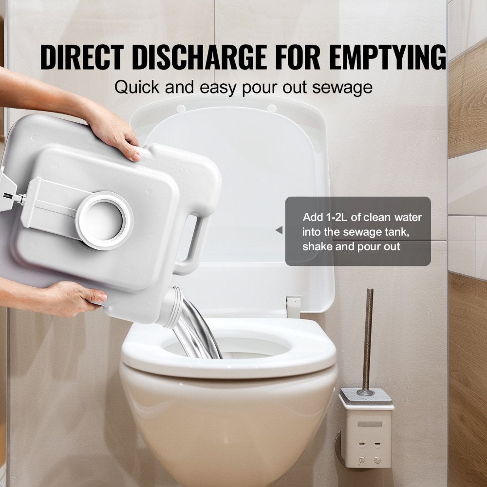 Bostome Portable Camping Toilet with 3.2-gallon flush tank and leak-proof design.