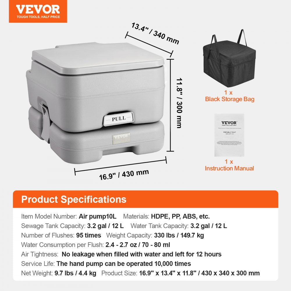 Bostome Portable Camping Toilet with a 3.2-gallon flush tank and leak-proof design.