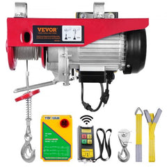 Electric Hoist, 1320 lbs Lifting Capacity, 1150W 110V Electric Steel Wire Winch with Wireless Remote Control, 40ft Single Cable Lifting Height & Pure Copper Motor, for Garage Warehouse Factory