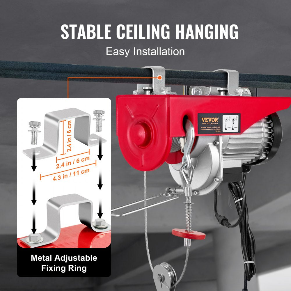 2200 lbs Wireless Attic Lift, 1600W 110V Electric Hoist with Wireless Remote Control, 40ft Single Cable Lifting Height & Pure Copper Motor, for Garage Warehouse Factory
