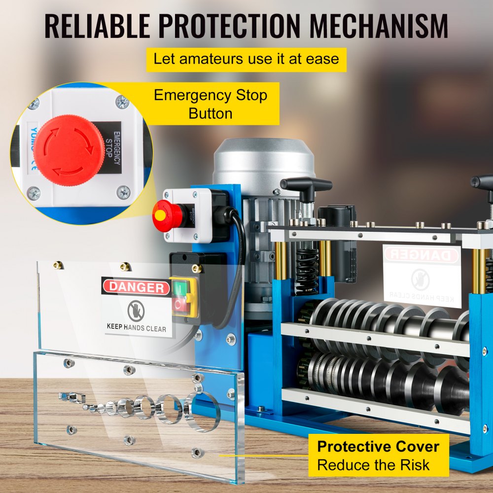 Cable Wire Stripping Machine 0.06 inch -1.5 inch,Portable Powered Wire Stripper Machine 11 Channels 10 Blades,Automatic Wire Stripping Tool 75ft/minute,for Recycling Copper Wire