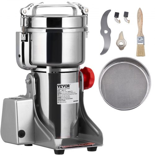 1000g Electric Grain Mill Grinder, 3750W High-Speed Commercial Spice Grinders, Stainless Steel Swing Type Pulverizer Powder Machine, for Spices Cereals Dry Grains Coffee Corn Pepper