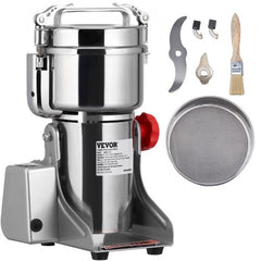 1000g Electric Grain Mill Grinder, 3750W High-Speed Commercial Spice Grinders, Stainless Steel Swing Type Pulverizer Powder Machine, for Spices Cereals Dry Grains Coffee Corn Pepper