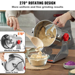 1000g Electric Grain Mill Grinder, 3750W High-Speed Commercial Spice Grinders, Stainless Steel Swing Type Pulverizer Powder Machine, for Spices Cereals Dry Grains Coffee Corn Pepper
