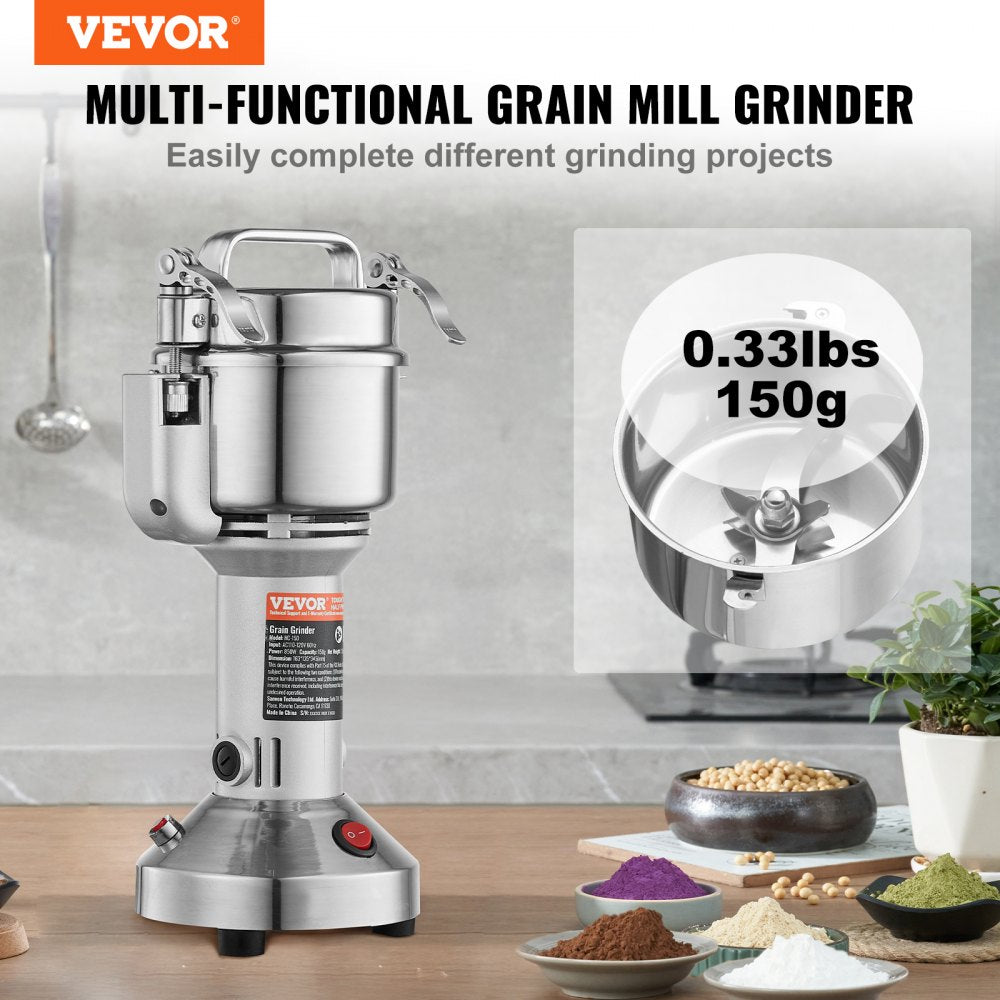 150g Commercial Spice Grinder Electric Grain Mill Grinder High Speed