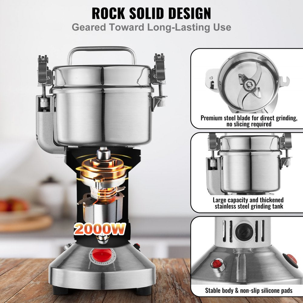 550g Commercial Spice Grinder Electric Grain Mill Grinder High Speed
