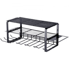 Power Tool Organizer, 4 Slot, 3 Layers, Cordless Drill Holder Wall Mount, Battery Charging Station Storage Rack, Multi-Function Garage Organization, Heavy Duty Metal Shelf for Screwdriver Pliers