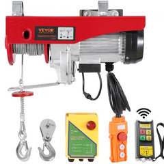 Electric Hoist Crane Winch 2200 lbs 328 ft Wireless & 14 ft Wired Remote