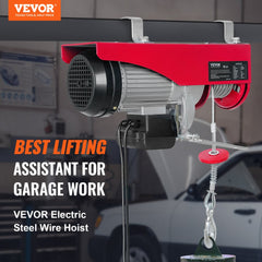 880lbs Electric Hoist with 14ft Wired Remote Control, 110V Electric Hoist Attic Lift 20-40 FT Lifting Height for Garage Attic Warehouse Factory