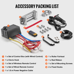 Electric Winch Truck 18,000 lb Steel Cable IP65 Waterproof Remote Control