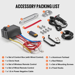 Electric Winch Truck 13,500 lb Synthetic Rope Waterproof Remote Control