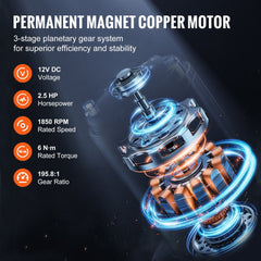 Electric Winch for Truck 6000 lb Synthetic Rope Waterproof Remote Control
