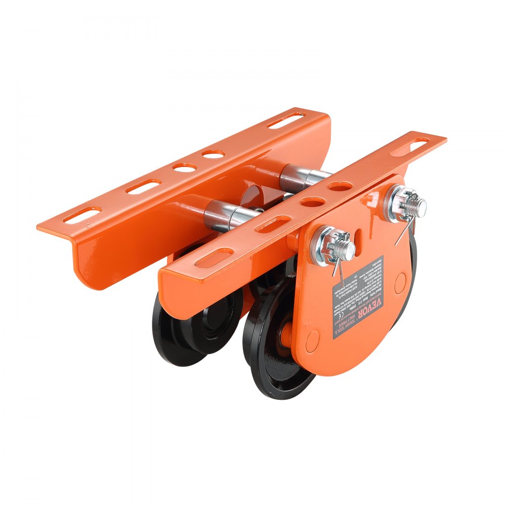 Electric Hoist Manual Trolley, 2200 lbs/1 Ton Capacity for PA200 PA250 PA300 PA400 PA500, Push Beam Trolley with Dual Wheels, 2.68"-4.33" Adjustable Beam Flange Width for Straight Curved I Beam
