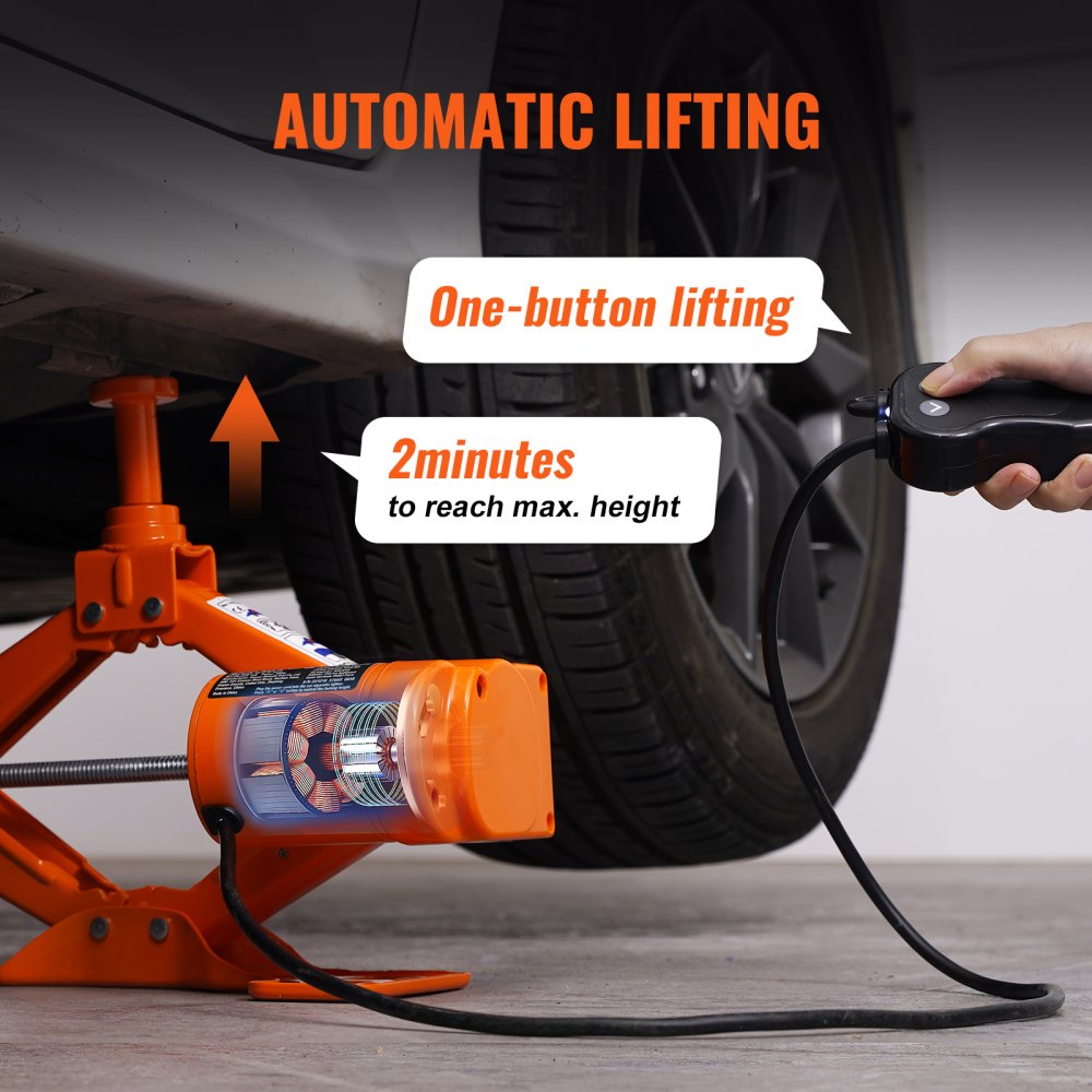 Electric Car Jack, 3 Tons /6600 lbs Scissor Jack, 12V Electric Automatic Jack with Double Saddles and Remote Control, Portable Car Jack for Sedan, SUV, Truck Tire Change