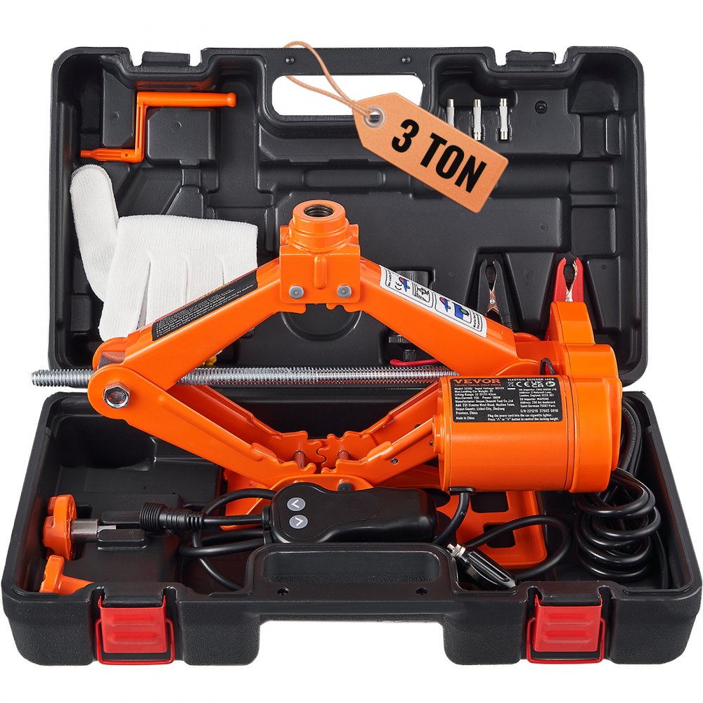 Electric Car Jack, 3 Tons /6600 lbs Scissor Jack, 12V Electric Automatic Jack with Double Saddles and Remote Control, Portable Car Jack for Sedan, SUV, Truck Tire Change