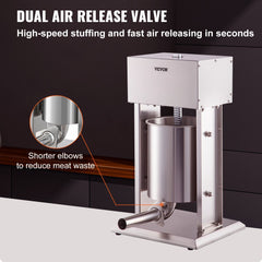 Electric Sausage Stuffer 10L Variable Speed Sausage Maker Stainless Steel