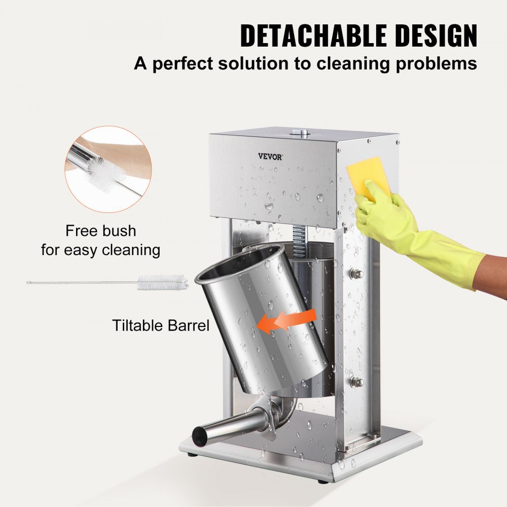 Electric Sausage Stuffer 10L Variable Speed Sausage Maker Stainless Steel