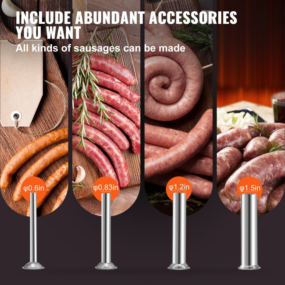 Electric Sausage Stuffer 15L Variable Speed Sausage Maker Stainless Steel