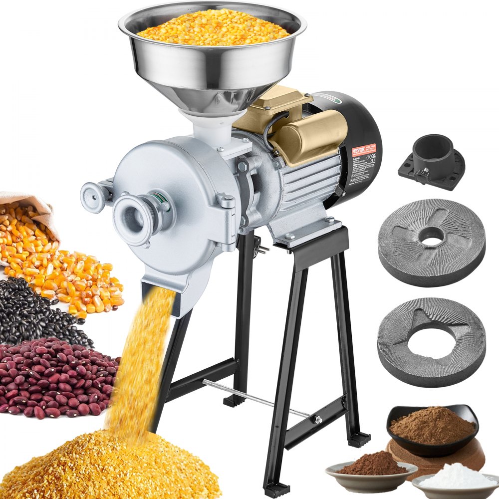3000W Electric Grain Grinder Corn Wheat Flour Cereal Mill Wet & Dry
