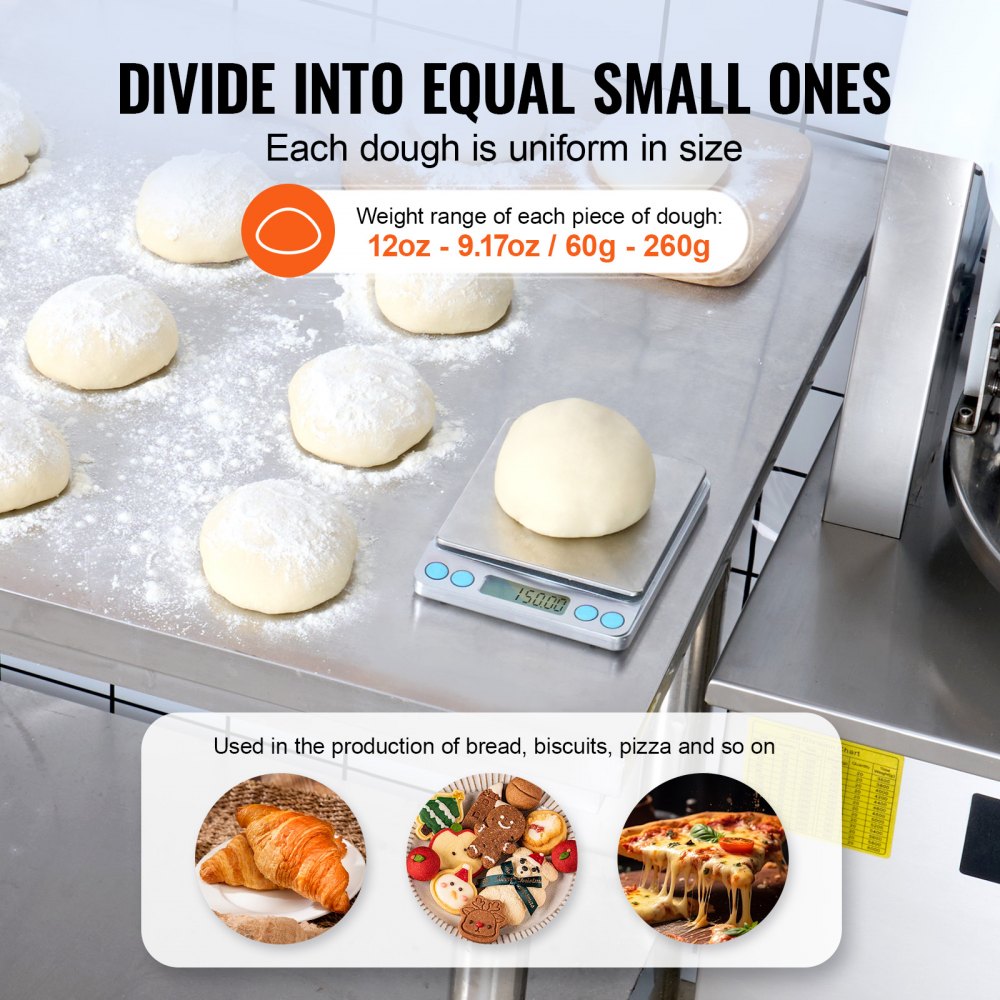 Electric Dough Divider 20PCS Automatic Dough Cutter Bread Maker for Bakery