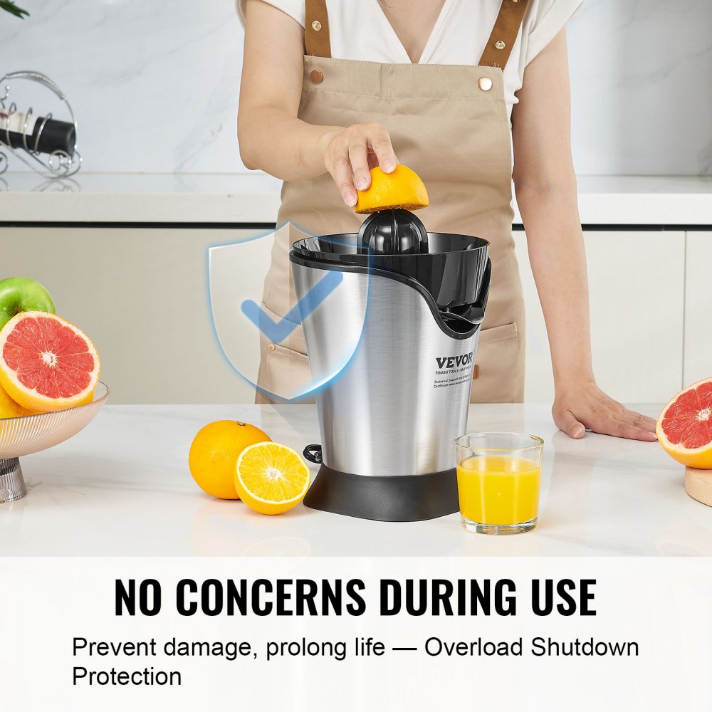 Electric Citrus Juicer, Orange Juice Squeezer With One Juicing Cone, 100W Stainless Steel Filter Orange Juice Maker, Easy To Clean For Oranges, Grapefruits, Lemons And Other Citrus Fruits