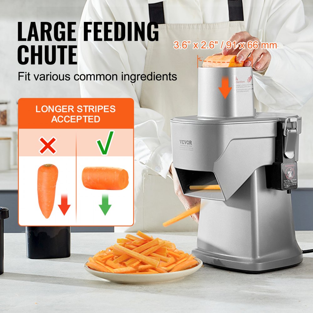 Electric Vegetable Slicer, 4 in 1 Multifunctional Food Cutter, 200W Vegetable Chopper for Slicing Shredding Dicing and Slitting, with Cut-Resistant Gloves, for Commercial and Home Use