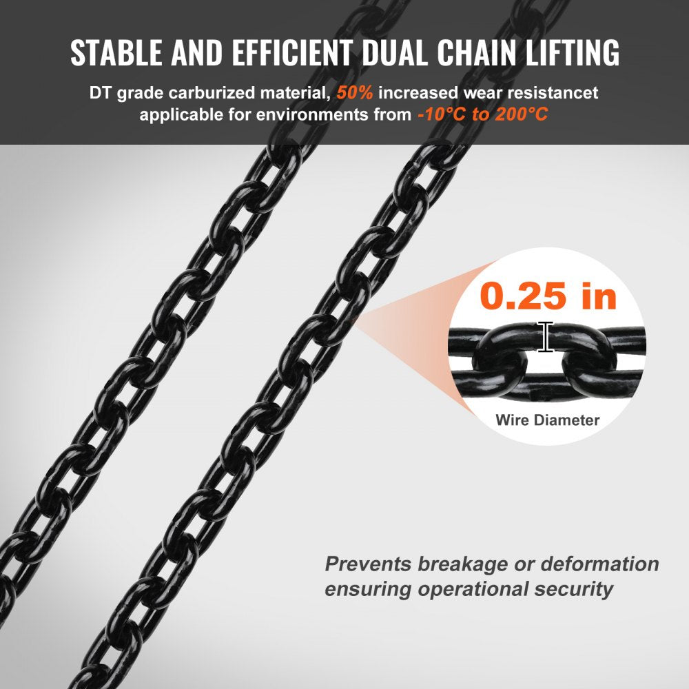 Electric Chain Hoist Single Phase Crane Hoist 2200 lbs Load 20 ft Lifting