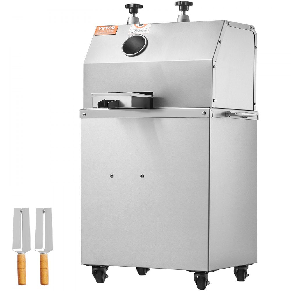 Electric Sugar Cane Juicer, 750W Sugarcane Juicer Machine with 661LBS/H High Output, 3 Stainless Steel Rollers, 2.4" Large Inlet, Sugarcane Juice Extractor Squeezer on Wheels for Home/Commercial