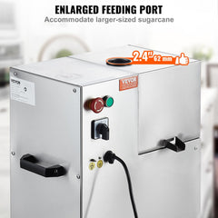 Electric Sugar Cane Juicer, 800W Sugarcane Juicer Machine with 661LBS/H High Output, 4 Stainless Steel Roller, Auto Roller Pressure Adjustment Sugarcane Juice Press Extractor for Home/Commercial
