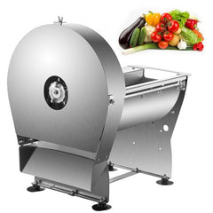 Electric Food Slicer, 10In Manual Vegetable Fruit Slicer, 0-0.4 In Adjustable Thickness Fruit Slicer Machine with Removable Stainless Steel Blade, Non-Slip Feet Commercial Food Slicer, Silver