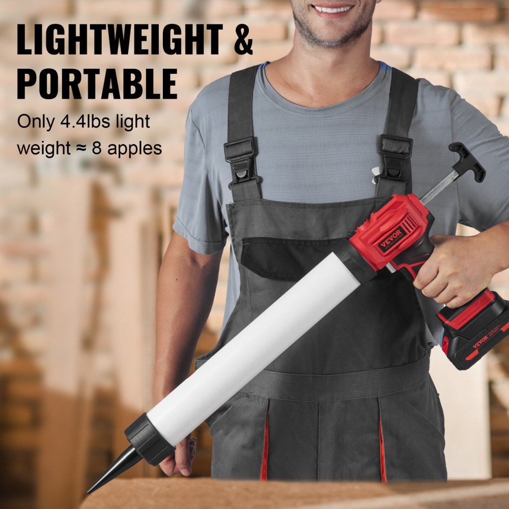 Bostome 20V cordless caulking gun with 20oz capacity and four adjustable speeds for precise control.