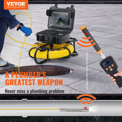 Bostome 300ft sewer camera with 720p screen, waterproof design, and 512Hz sonde locator.