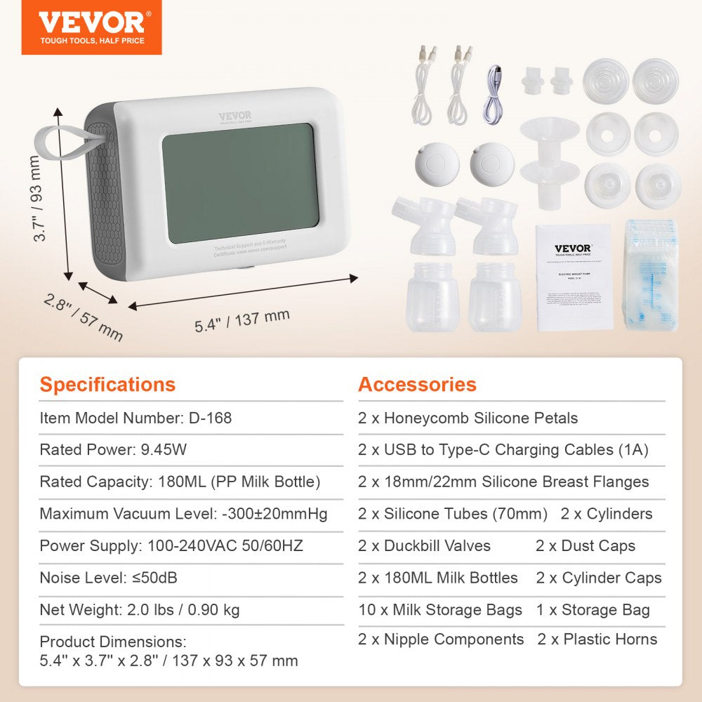 Breast Pump, Single/Double Adjustable Electric Breast Pumps, 4 Modes & 9/15 Levels, Reciprocating Piston Pumps, 4000mAH Anti-Backflow Breastfeeding Pump with 300mmHg High Suction, 18/22mm Flange