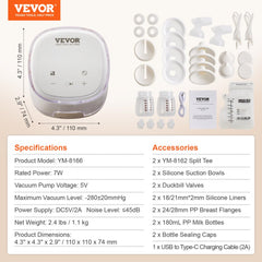 Breast Pump Double Electric Breast Pumps 4 Mode & 16 Level 300mmHg Suction