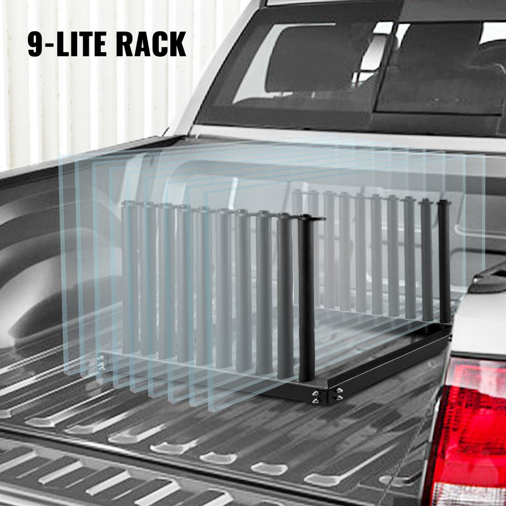 Windshield Rack 9-Lite, Windshield Truck Rack Steel, Windshield Glass Rack 24-Inch Height, Windshield Rack for Truck w/PVC Pad & Foam Padding, Glass Rack for Truck, for Glass Transportation