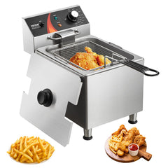Commercial Electric Deep Fryer Countertop Deep Fryer 1750W 12Qt / 11.5L