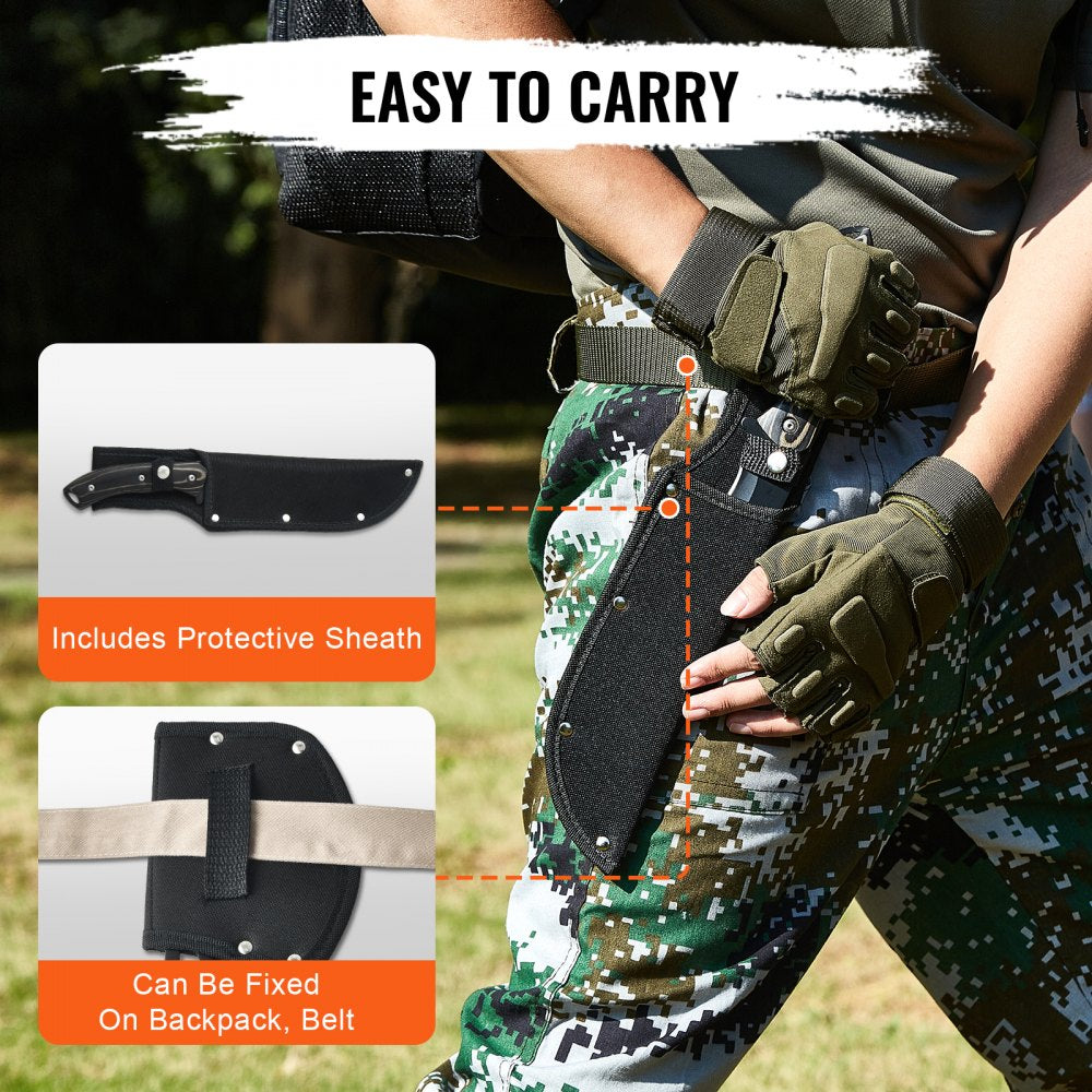 Bostome Hunting Knife and Hatchet Axe Combo Set with stainless steel blades and ergonomic handles.