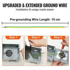 Bostome 50 Amp RV power outlet box with weatherproof enclosure and secure locking door.
