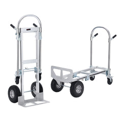 Aluminum Folding Hand Truck, 2 in 1 Design 1000 lbs Capacity, Heavy Duty Industrial Collapsible cart, Dolly Cart with Rubber Wheels for Transport and Moving in Warehouse, Supermarket, Garden