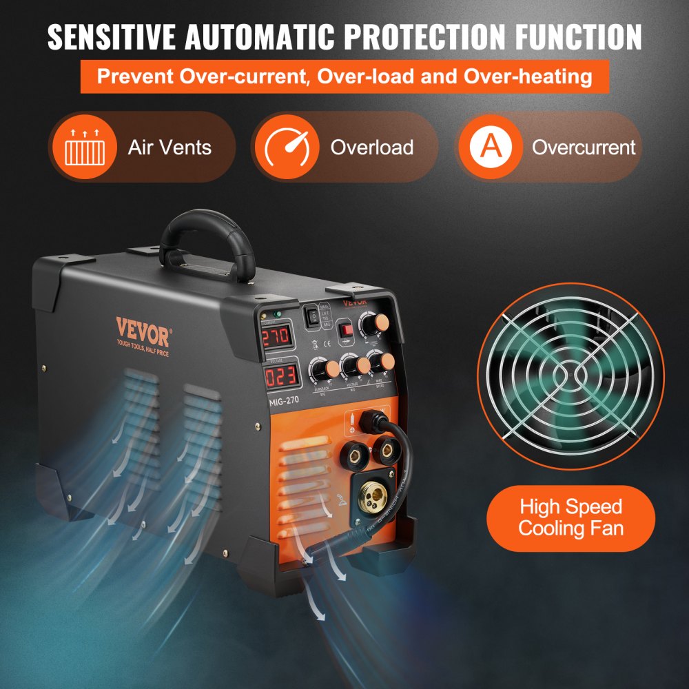 Mig Welder Welding Machine 270A MIG MMA TIG 3 In 1 Welder Combo 110V/220V