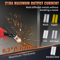 210Amp TIG Welder, Welder TIG 3 in 1, 110/220V Dual Voltage HF TIG/Stick/Clean Welding Machine w/Pulse, IGBT Inverter & Torch, Digital Arc Welder