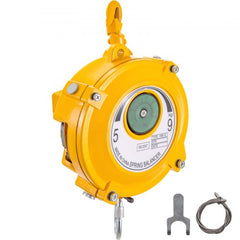 Spring Balancer 11-19lbs(5-9kg) Retractable Tool Holder 1.5m Length Tool Balancer with Hook and Wire Rope Adjustable Balancer Retractor Hanging Holding Equipment in Yellow