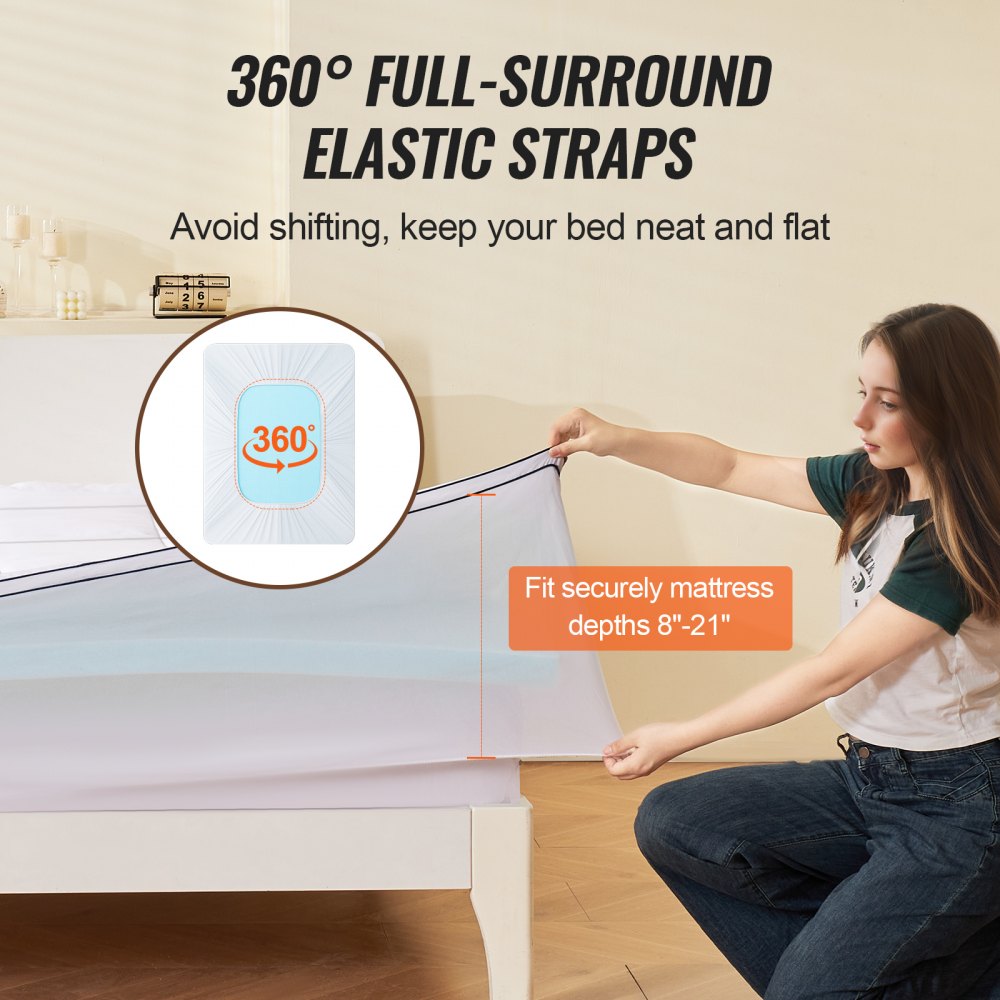 Mattress Topper Premium Memory Foam Fiber Fill King Size 4 in Thickness