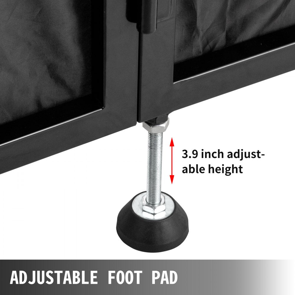 DJ Facade Table 20x40x45 Inches, DJ Booth Flat Table Top 20x40 Inch, Adjustable DJ Event Facade with White & Black Scrim, Folding DJ Booth Metal Frame, Foldable Cover Screen