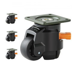 Leveling Casters, 4-Pack Heavy Duty 360° Swivel Caster Wheels Hold up to 1100 lbs Load, 2 inches Caster Diameter, Adjustable Casters with Upgraded Handle Design and Feet for Workbench & Machine