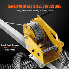 2600 lbs Winch Confined Space Tripod Kit, Confined Space Tripod 8` Legs and 98` Cable, Confined Space Rescue Tripod 33` Fall Protection with Blower, Gas detector, Harness.