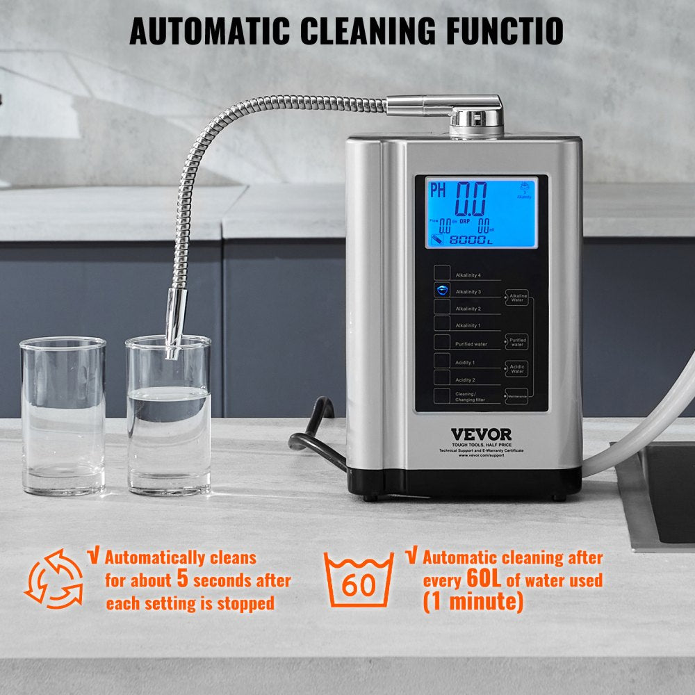Bostome Alkaline Water Ionizer Machine with 7 settings and auto-clean feature.