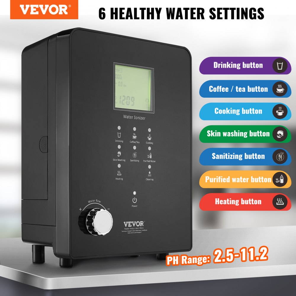 Bostome Alkaline Water Ionizer Machine with 9 plates and multiple water settings for hydration.