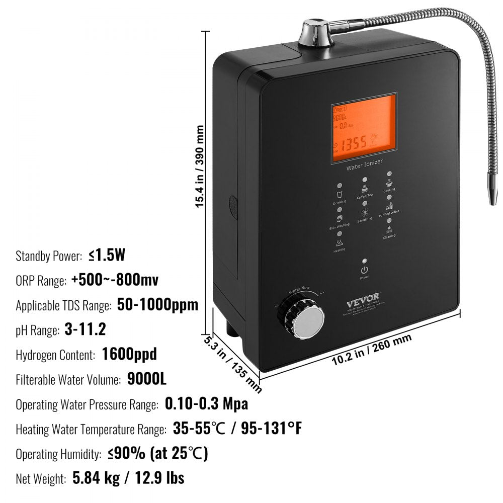 Bostome Alkaline Water Ionizer Machine with multiple settings and UV sterilization features.